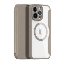 Заредете изображение във визуализатора на галерията – Dux Ducis Skin X Pro case iPhone 14 Pro Max MagSafe magnetic flip cover beige
