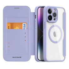 Заредете изображение във визуализатора на галерията – Dux Ducis Skin X Pro Case iPhone 14 Pro Max Magnetic MagSafe Flip Case Purple
