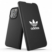 Заредете изображение във визуализатора на галерията – Adidas OR Booklet Case BASIC iPhone 13 Pro / 13 6.1 "black and white / black white 47095 - TopMag
