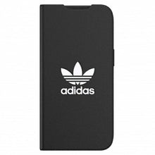 Заредете изображение във визуализатора на галерията – Adidas OR Booklet Case BASIC iPhone 13 Pro / 13 6.1 "black and white / black white 47095 - TopMag
