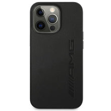 Заредете изображение във визуализатора на галерията – AMG AMHCP14LDOLBK iPhone 14 Pro 6.1 "black / black hardcase Leather Hot Stamped - TopMag
