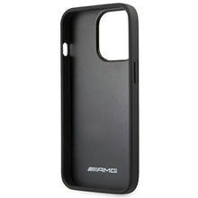 Заредете изображение във визуализатора на галерията – AMG AMHCP14LGSEBK iPhone 14 Pro 6.1 "black / black hardcase Leather Debossed Lines - TopMag
