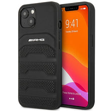 Заредете изображение във визуализатора на галерията – AMG AMHCP14MGSEBK iPhone 14 Plus 6,7 "black / black hardcase Leather Debossed Lines - TopMag
