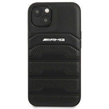 Заредете изображение във визуализатора на галерията – AMG AMHCP14MGSEBK iPhone 14 Plus 6,7 "black / black hardcase Leather Debossed Lines - TopMag
