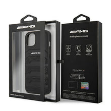 Заредете изображение във визуализатора на галерията – AMG AMHCP14MGSEBK iPhone 14 Plus 6,7 "black / black hardcase Leather Debossed Lines - TopMag
