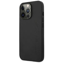 Заредете изображение във визуализатора на галерията – AMG AMHCP14XDOLBK iPhone 14 Pro Max 6.7 "black / black hardcase Leather Hot Stamped - TopMag
