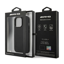 Заредете изображение във визуализатора на галерията – AMG AMHCP14XDOLBK iPhone 14 Pro Max 6.7 "black / black hardcase Leather Hot Stamped - TopMag
