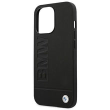 Заредете изображение във визуализатора на галерията – Case BMW BMHCP14LSLLBK iPhone 14 Pro 6.1 "black / black Leather Stamp - TopMag
