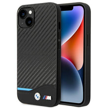 Заредете изображение във визуализатора на галерията – Case BMW BMHCP14M22NBCK iPhone 14 Plus 6.7 "black / black Leather Carbon - TopMag
