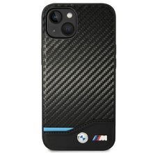 Заредете изображение във визуализатора на галерията – Case BMW BMHCP14M22NBCK iPhone 14 Plus 6.7 "black / black Leather Carbon - TopMag
