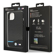 Заредете изображение във визуализатора на галерията – Case BMW BMHCP14M22NBCK iPhone 14 Plus 6.7 "black / black Leather Carbon - TopMag
