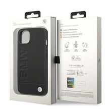 Заредете изображение във визуализатора на галерията – Case BMW BMHCP14MSLLBK iPhone 14 Plus 6.7 "black / black Leather Stamp - TopMag
