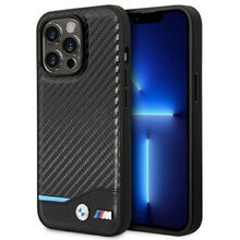 Заредете изображение във визуализатора на галерията – Case BMW BMHCP14X22NBCK iPhone 14 Pro Max 6.7 "black / black Leather Carbon - TopMag
