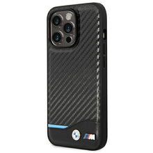 Заредете изображение във визуализатора на галерията – Case BMW BMHCP14X22NBCK iPhone 14 Pro Max 6.7 "black / black Leather Carbon - TopMag
