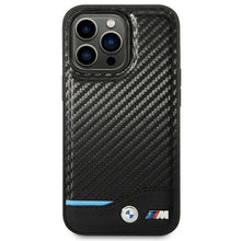 Заредете изображение във визуализатора на галерията – Case BMW BMHCP14X22NBCK iPhone 14 Pro Max 6.7 "black / black Leather Carbon - TopMag
