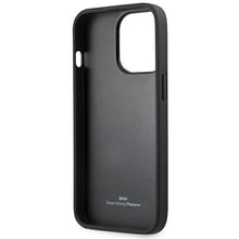 Заредете изображение във визуализатора на галерията – Case BMW BMHCP14XSLLBK iPhone 14 Pro Max 6.7 "black / black Leather Stamp - TopMag
