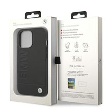 Заредете изображение във визуализатора на галерията – Case BMW BMHCP14XSLLBK iPhone 14 Pro Max 6.7 "black / black Leather Stamp - TopMag
