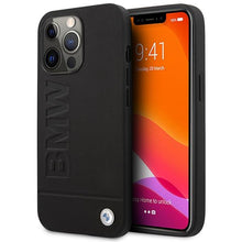Заредете изображение във визуализатора на галерията – Etui BMW BMHMP14LSLLBK iPhone 14 Pro 6,1" czarny/black hardcase Signature Logo Imprint Magsafe
