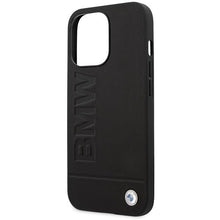 Заредете изображение във визуализатора на галерията – Etui BMW BMHMP14LSLLBK iPhone 14 Pro 6,1" czarny/black hardcase Signature Logo Imprint Magsafe
