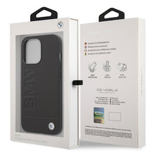 Заредете изображение във визуализатора на галерията – Etui BMW BMHMP14XSLLBK iPhone 14 Pro Max 6,7" czarny/black hardcase Signature Logo Imprint Magsafe
