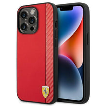 Заредете изображение във визуализатора на галерията – Ferrari FEHCP14LAXRE iPhone 14 Pro 6.1 "red / red hardcase Carbon - TopMag
