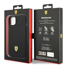 Заредете изображение във визуализатора на галерията – Ferrari FEHCP14MSIBBK iPhone 14 Plus 6.7 "black / black hardcase Silicone Metal Logo - TopMag
