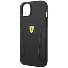 Заредете изображение във визуализатора на галерията – Ferrari FEHCP14SRBUK iPhone 14 6.1 "black / black hardcase Leather Stamp Sides - TopMag

