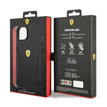 Заредете изображение във визуализатора на галерията – Ferrari FEHCP14SRBUK iPhone 14 6.1 "black / black hardcase Leather Stamp Sides - TopMag
