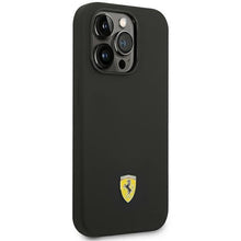 Заредете изображение във визуализатора на галерията – Ferrari FEHCP14XSIBBK iPhone 14 Pro Max 6.7 "black / black hardcase Silicone Metal Logo - TopMag
