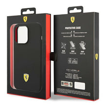 Заредете изображение във визуализатора на галерията – Ferrari FEHCP14XSIBBK iPhone 14 Pro Max 6.7 "black / black hardcase Silicone Metal Logo - TopMag
