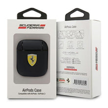 Заредете изображение във визуализатора на галерията – Ferrari FESA2LEBK AirPods cover black / black On Track Leather - TopMag
