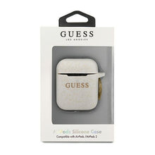 Заредете изображение във визуализатора на галерията – Guess GUACCSILGLWH AirPods cover white / white Silicone Glitter - TopMag
