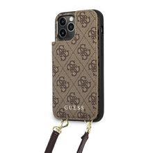 Заредете изображение във визуализатора на галерията – Guess GUHCP12MCB4GB iPhone 12/12 Pro 6.1 "brown / brown hardcase 4G Crossbody Cardslot - TopMag
