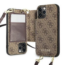 Заредете изображение във визуализатора на галерията – Guess GUHCP12MCB4GB iPhone 12/12 Pro 6.1 "brown / brown hardcase 4G Crossbody Cardslot - TopMag
