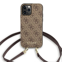 Заредете изображение във визуализатора на галерията – Guess GUHCP12MCB4GB iPhone 12/12 Pro 6.1 "brown / brown hardcase 4G Crossbody Cardslot - TopMag
