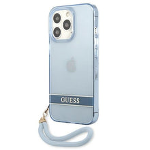 Заредете изображение във визуализатора на галерията – Guess GUHCP13LHTSGSB iPhone 13 Pro / 13 6,1 "blue / blue hardcase Translucent Stap - TopMag
