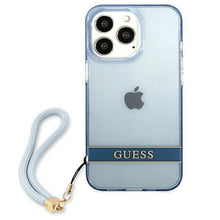 Заредете изображение във визуализатора на галерията – Guess GUHCP13LHTSGSB iPhone 13 Pro / 13 6,1 "blue / blue hardcase Translucent Stap - TopMag
