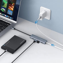 Заредете изображение във визуализатора на галерията – Ugreen USB Type C HUB - 4x USB 3.2 Gen 1 with USB-C power port gray (CM219 70336)

