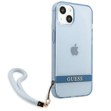 Заредете изображение във визуализатора на галерията – Guess GUHCP13MHTSGSB iPhone 13 6.1 "blue / blue hardcase Translucent Stap - TopMag

