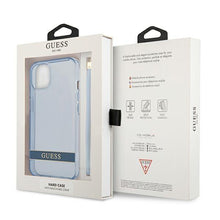 Заредете изображение във визуализатора на галерията – Guess GUHCP13MHTSGSB iPhone 13 6.1 "blue / blue hardcase Translucent Stap - TopMag
