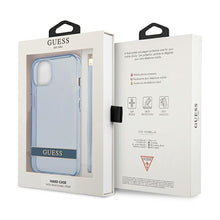 Заредете изображение във визуализатора на галерията – Guess GUHCP13SHTSGSB iPhone 13 mini 5,4 "blue / blue hardcase Translucent Stap - TopMag
