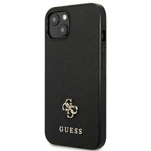 Заредете изображение във визуализатора на галерията – Guess GUHCP13SPS4MK iPhone 13 mini 5,4 "black / black hardcase Saffiano 4G Small Metal Logo - TopMag
