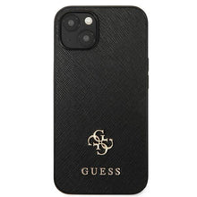 Заредете изображение във визуализатора на галерията – Guess GUHCP13SPS4MK iPhone 13 mini 5,4 "black / black hardcase Saffiano 4G Small Metal Logo - TopMag
