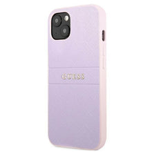 Заредете изображение във визуализатора на галерията – Guess GUHCP13SPSASBPU iPhone 13 mini 5,4 "purple / purple Saffiano Hot Stamp &amp; Metal Logo - TopMag
