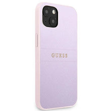 Заредете изображение във визуализатора на галерията – Guess GUHCP13SPSASBPU iPhone 13 mini 5,4 "purple / purple Saffiano Hot Stamp &amp; Metal Logo - TopMag
