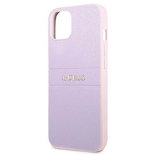 Заредете изображение във визуализатора на галерията – Guess GUHCP13SPSASBPU iPhone 13 mini 5,4 "purple / purple Saffiano Hot Stamp &amp; Metal Logo - TopMag
