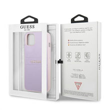 Заредете изображение във визуализатора на галерията – Guess GUHCP13SPSASBPU iPhone 13 mini 5,4 "purple / purple Saffiano Hot Stamp &amp; Metal Logo - TopMag
