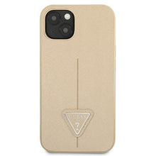 Заредете изображение във визуализатора на галерията – Guess GUHCP13SPSATLE iPhone 13 mini 5,4 "beige / beige hardcase SaffianoTriangle Logo - TopMag

