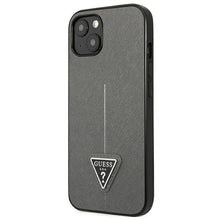 Заредете изображение във визуализатора на галерията – Guess GUHCP13SPSATLG iPhone 13 mini 5,4 "silver / silver hardcase SaffianoTriangle Logo - TopMag
