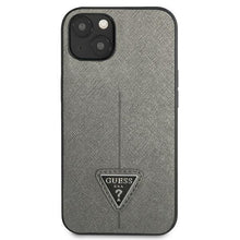 Заредете изображение във визуализатора на галерията – Guess GUHCP13SPSATLG iPhone 13 mini 5,4 "silver / silver hardcase SaffianoTriangle Logo - TopMag
